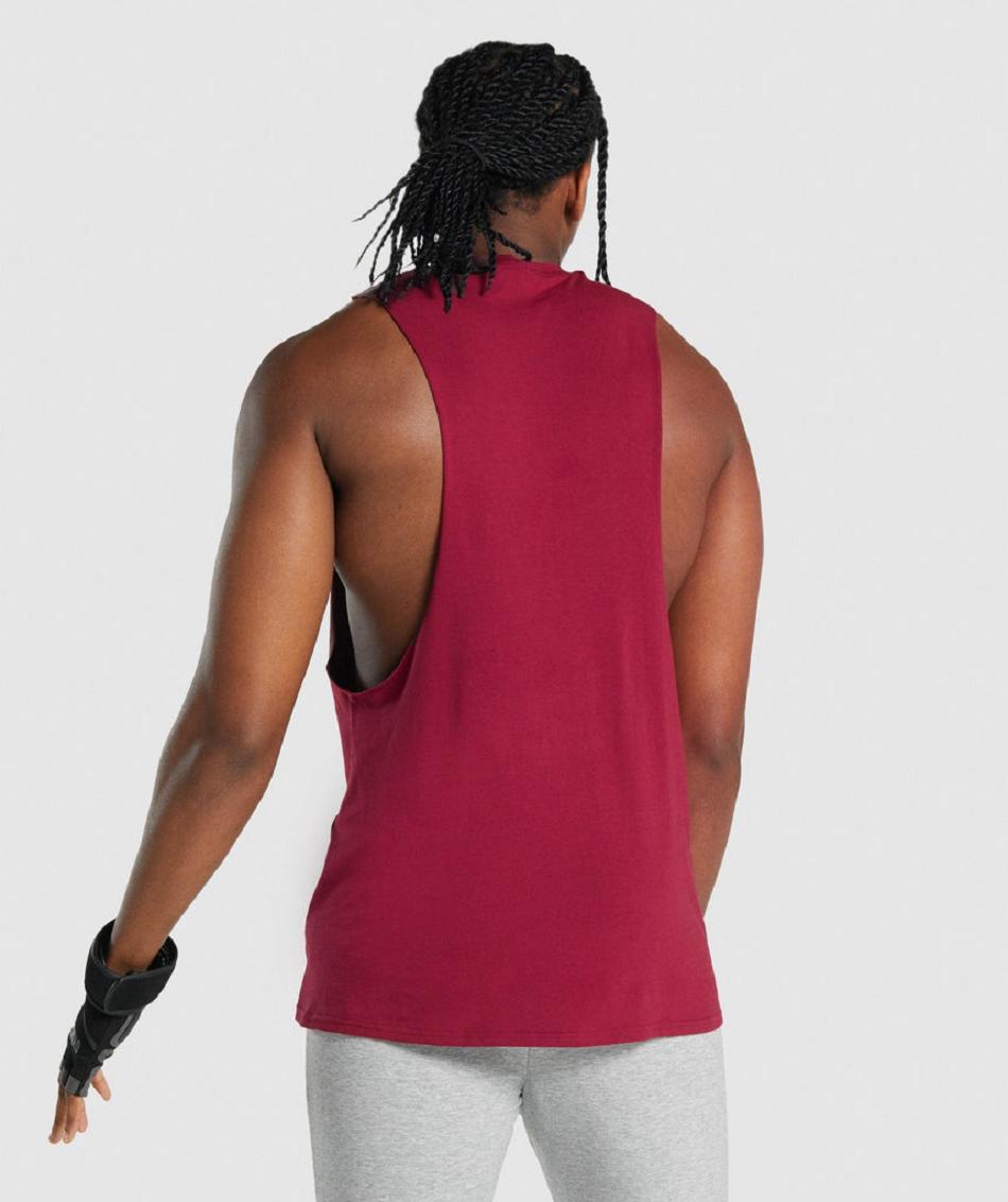 Camiseta Tirantes Gymshark Critical 2.0 Drop Arm Hombre Burdeos | CO 3179MQZ